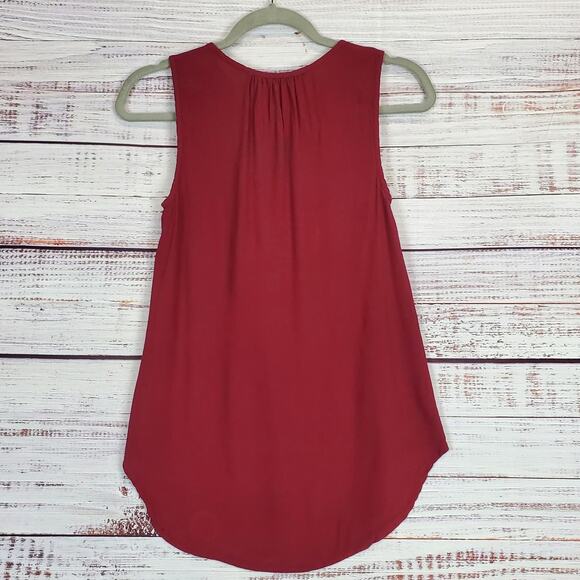 Madewell Wine Lagenlook Sleeveless Tunic Top Boho Oversized XXS Flowy Minimalist - Picture 3 of 10